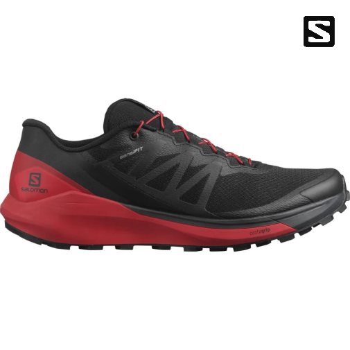 Sapatilhas Trail Running Salomon Sense Ride 4 Masculino Pretas Vermelhas | PT Q17386